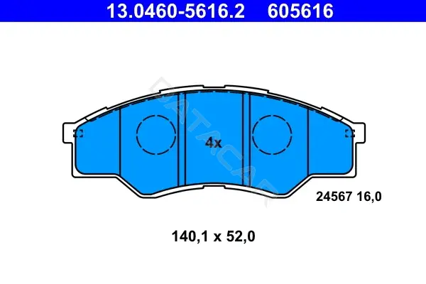Тормозные колодки ATE 13.0460-5616.2