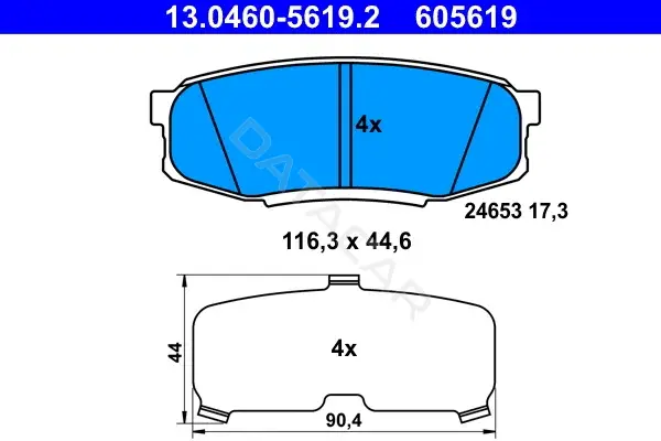 Тормозные колодки ATE 13.0460-5619.2