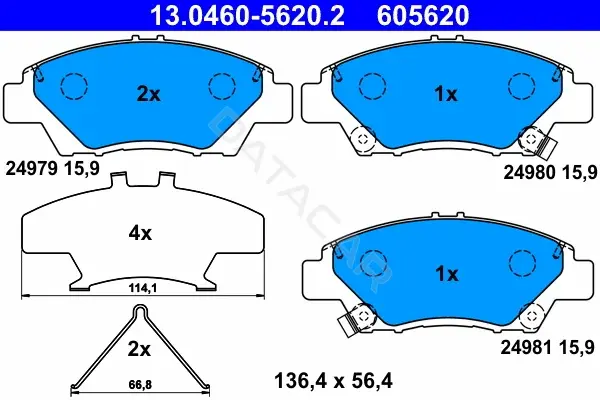Тормозные колодки ATE 13.0460-5620.2