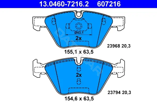 Тормозные колодки ATE 13.0460-7216.2