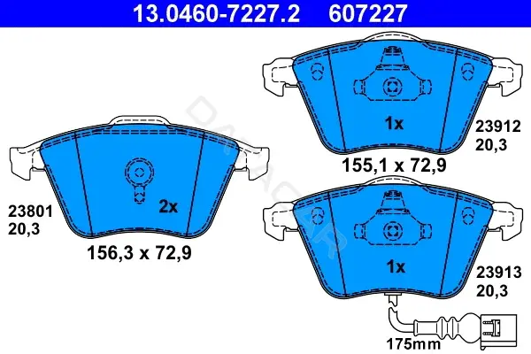 Тормозные колодки ATE 13.0460-7227.2