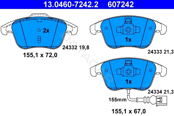 Тормозные колодки ATE 13.0460-7242.2