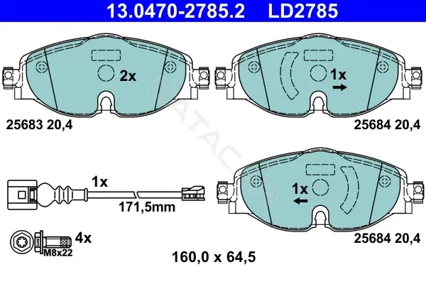 Тормозные колодки ATE 13.0470-2785.2
