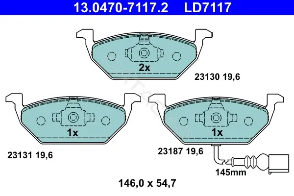 Тормозные колодки ATE 13.0470-7117.2