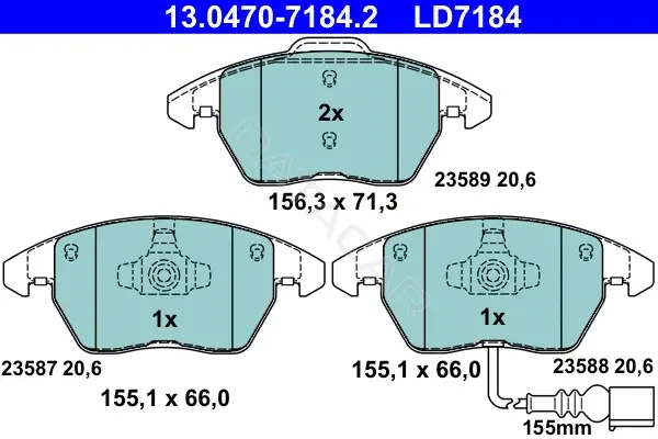 Тормозные колодки ATE 13.0470-7184.2