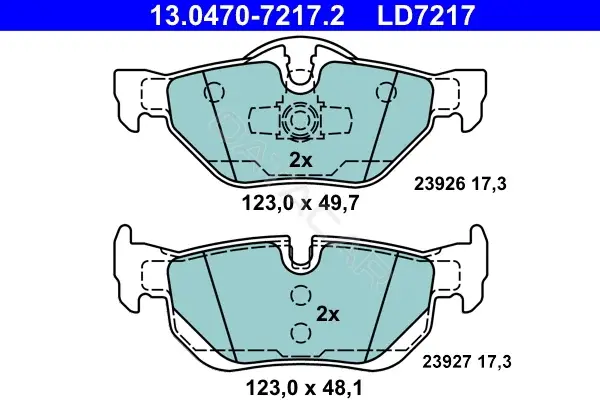 Тормозные колодки ATE 13.0470-7217.2