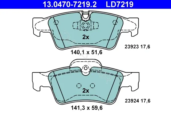 Тормозные колодки ATE 13.0470-7219.2