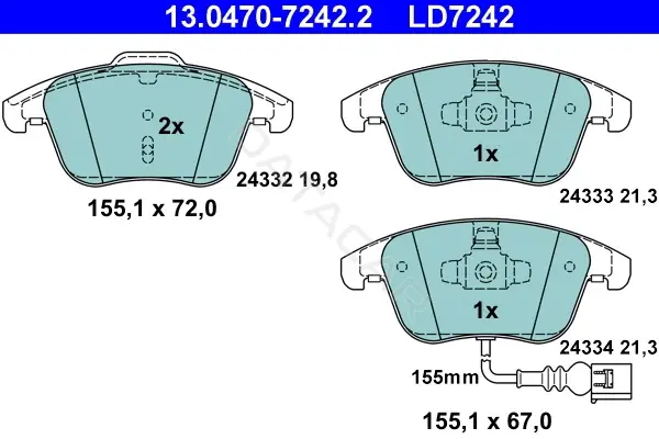 Тормозные колодки ATE 13.0470-7242.2