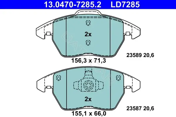 Тормозные колодки ATE 13.0470-7285.2