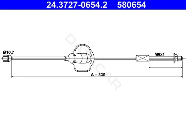 Трос ручника ATE 24.3727-0654.2