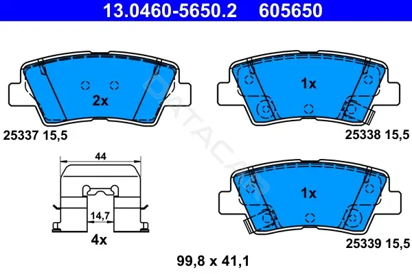 Тормозные колодки ATE 13.0460-5650.2