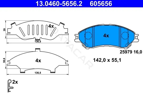 Тормозные колодки ATE 13.0460-5656.2