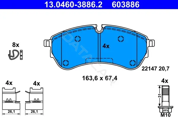 Тормозные колодки ATE 13.0460-3886.2