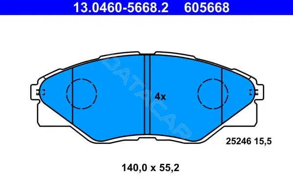 Тормозные колодки ATE 13.0460-5668.2