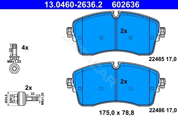 Тормозные колодки ATE 13.0460-2636.2