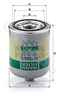 Фильтр влагоотделителя MANN TB1394/3x