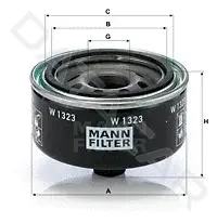 Масляный фильтр MANN W1323