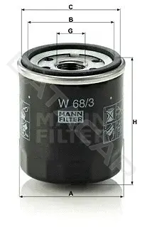 Масляный фильтр MANN W68/3