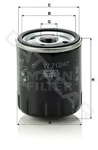Масляный фильтр MANN W712/47
