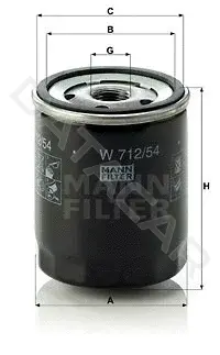 Масляный фильтр MANN W712/54