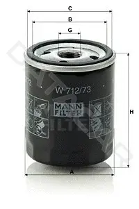 Масляный фильтр MANN W712/73