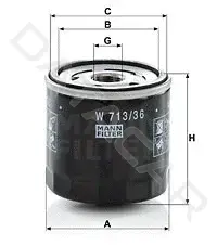 Масляный фильтр MANN W713/36