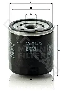 Масляный фильтр MANN W714/2