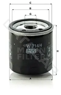 Масляный фильтр MANN W714/4