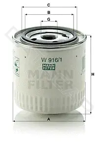 Масляный фильтр MANN W916/1