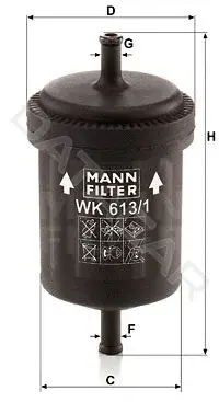 Топливный фильтр MANN WK613/1