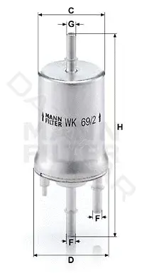 Топливный фильтр MANN WK69/2