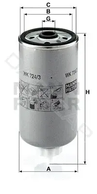 Топливный фильтр MANN WK724/3
