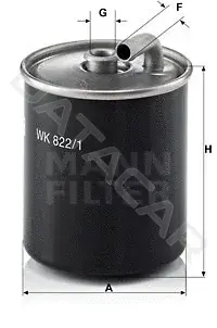 Топливный фильтр MANN WK822/1