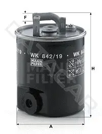 Топливный фильтр MANN WK842/19