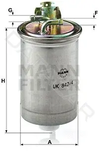 Топливный фильтр MANN WK842/4