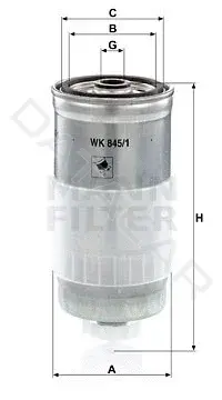Топливный фильтр MANN WK845/1