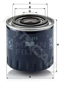 Масляный фильтр MANN WP914