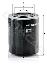 Масляный фильтр MANN WP928/81
