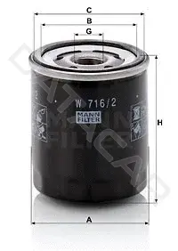Масляный фильтр MANN W716/2