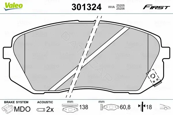 Тормозные колодки VALEO 301324