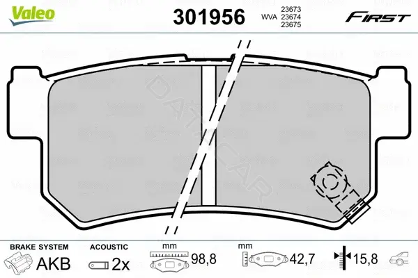 Тормозные колодки VALEO 301956