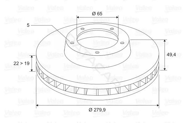 Тормозные диски VALEO 297754
