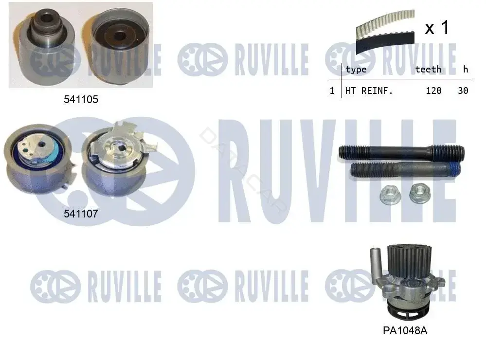Комплект ГРМ с помпой RUVILLE 5500611