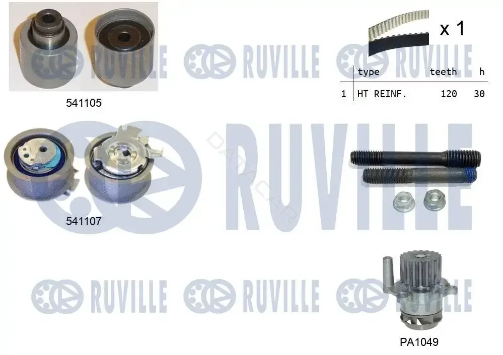 Комплект ГРМ с помпой RUVILLE 5500613