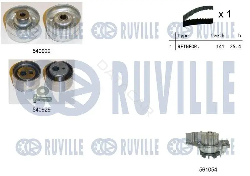 Комплект ГРМ с помпой RUVILLE 5501341
