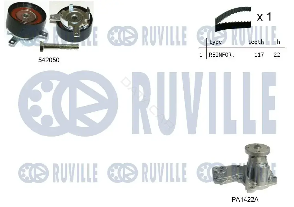 Комплект ГРМ с помпой RUVILLE 5503041