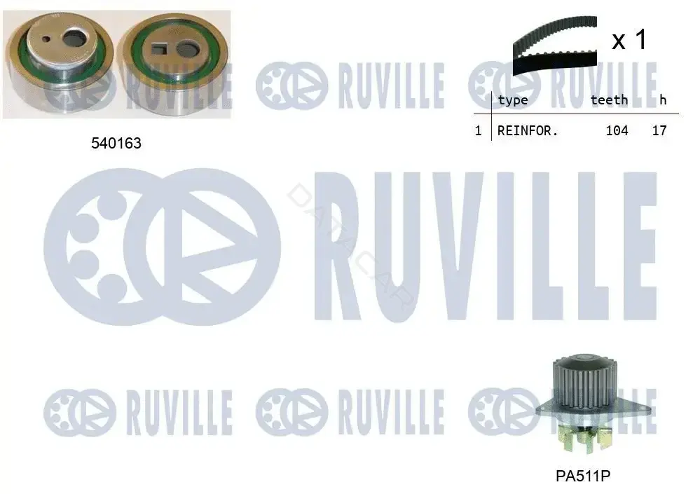 Комплект ГРМ с помпой RUVILLE 5503291