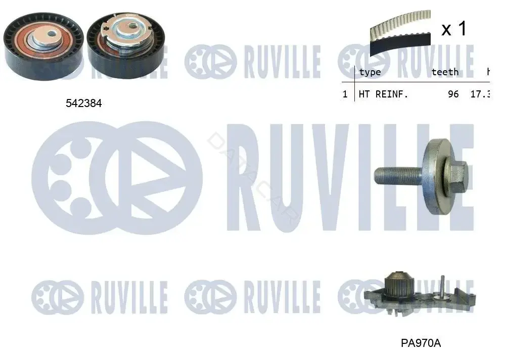 Комплект ГРМ с помпой RUVILLE 5503401