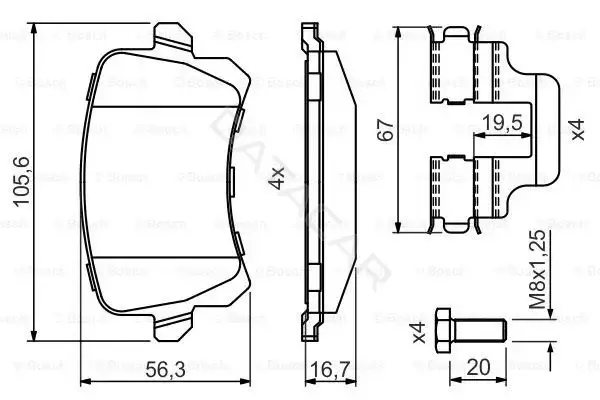 Тормозные колодки BOSCH 0986494731