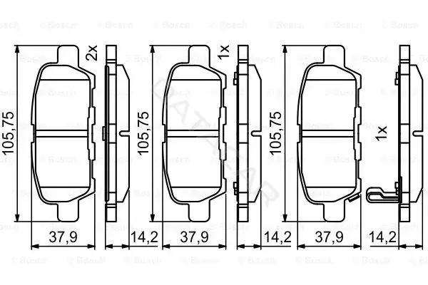 Тормозные колодки BOSCH 0986494861